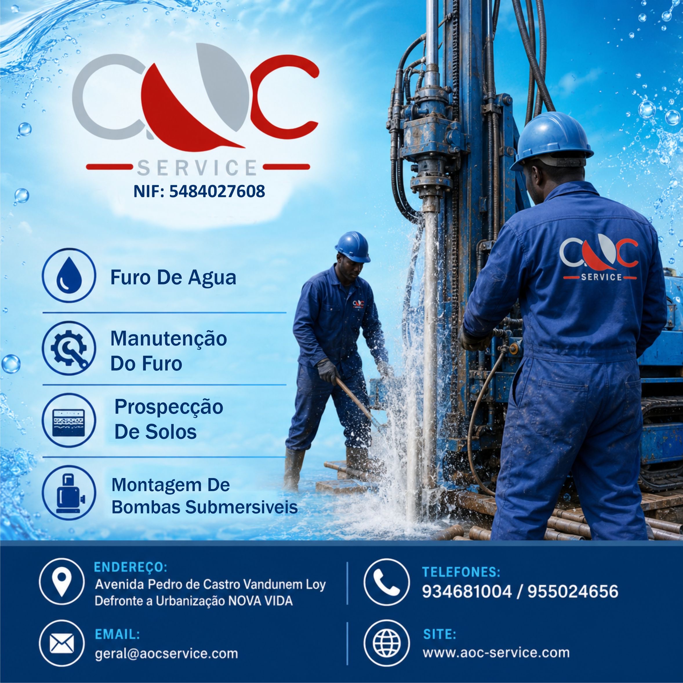Construção de furo de água 